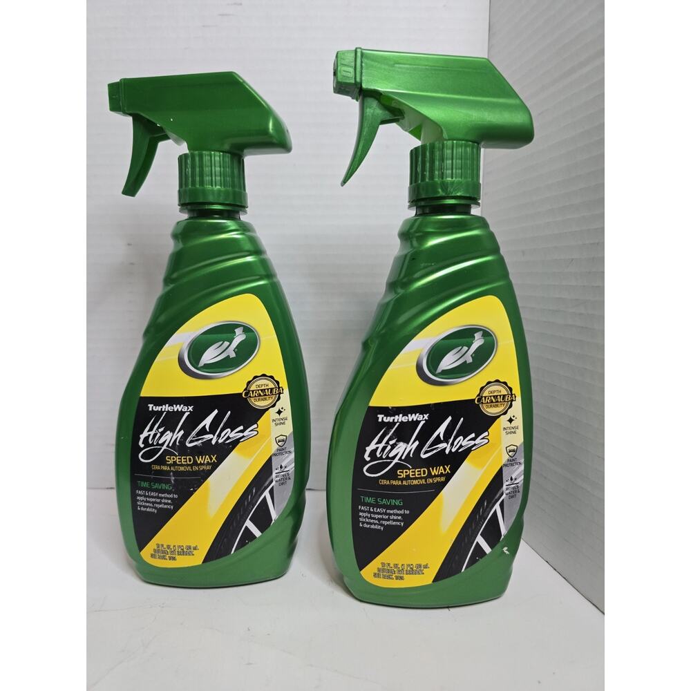 2 Pack Turtle Wax High Gloss Speed Wax Carnauba Depth Durability 16 oz each